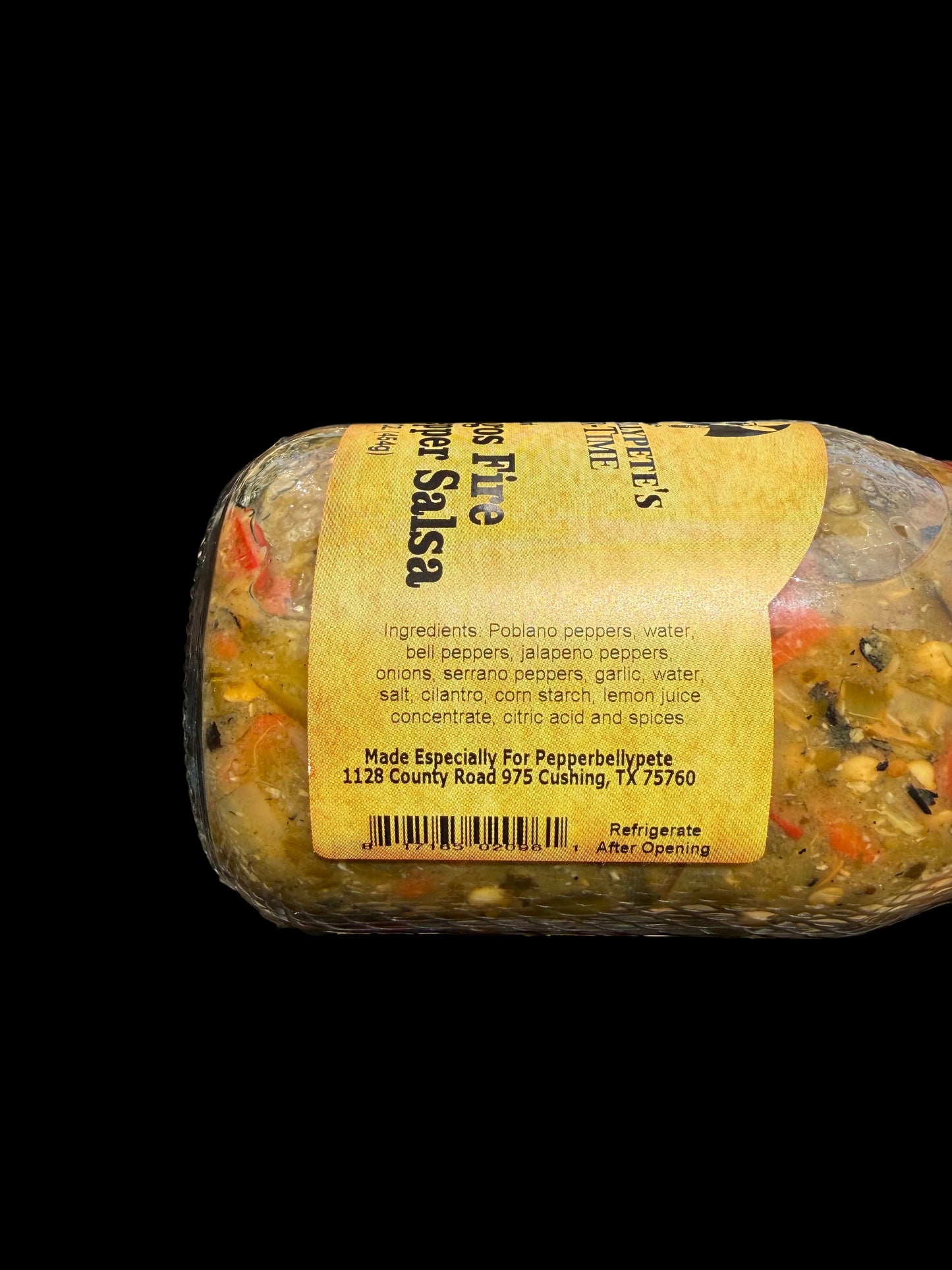 Pepper Belly Pete’s Fire Roasted Pepper Salsa.
