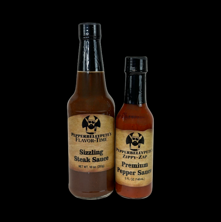 Pepperbellypete’s Steak and Zippy Zap Pepper Sauce Combo