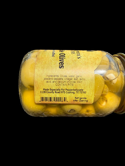 Pepper Belly Pete’s Garlic & Jalapeno Stuffed Olives