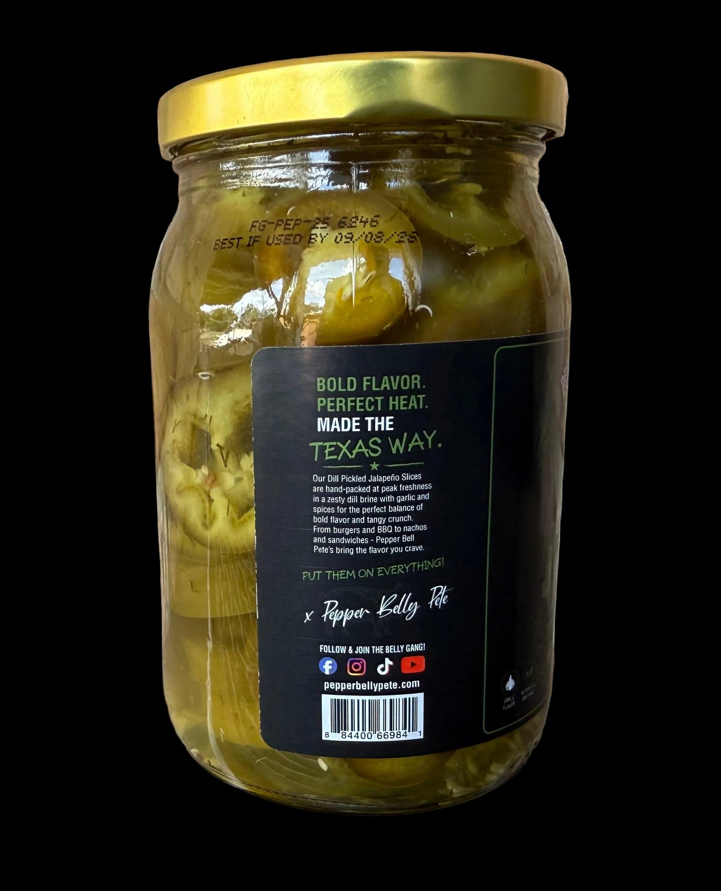 Pepper Belly Pete’s Dill Pickle Flavored Jalapeno Slices