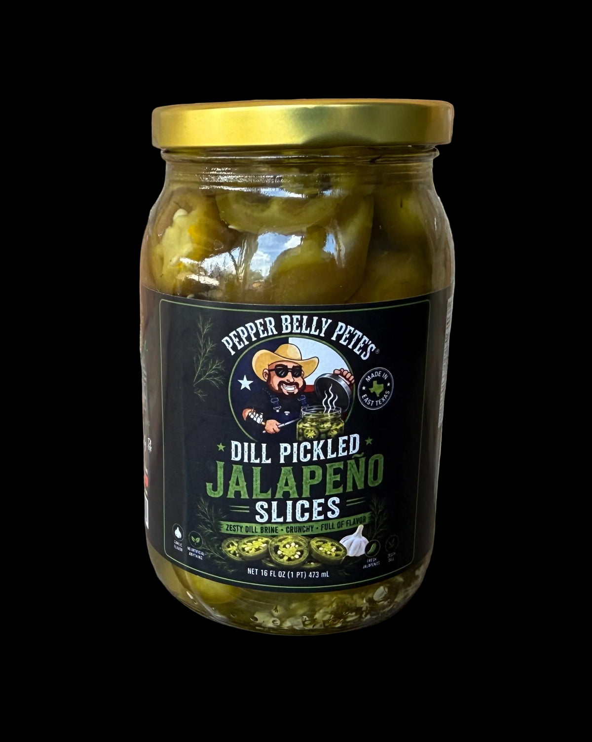 Pepper Belly Pete’s Dill Pickle Flavored Jalapeno Slices
