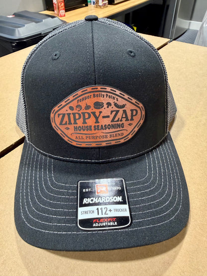 Pepper Belly Pete’s Zippy Zap House Seasoning Hat Black with Charcoal Grey Snap Back