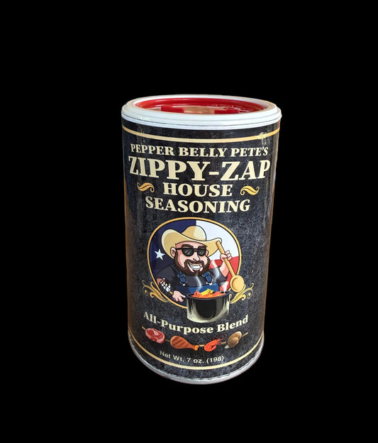 Pepper Belly Pete’s Zippy Zap House Seasoning.