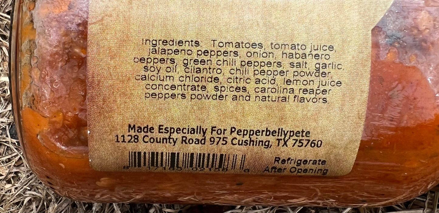 Pepperbellypete’s Roasted Reaper HOT Salsa